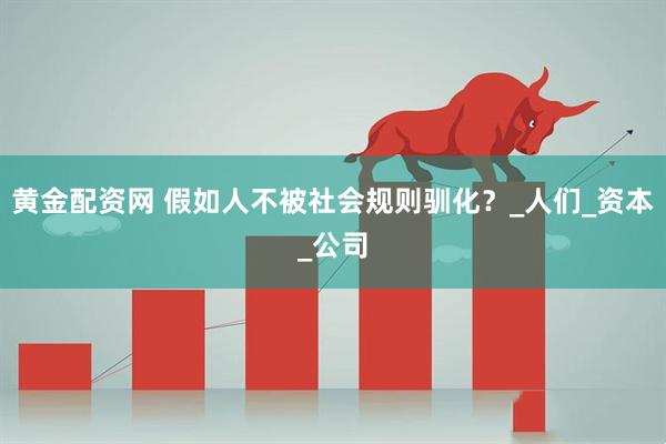 黄金配资网 假如人不被社会规则驯化？_人们_资本_公司